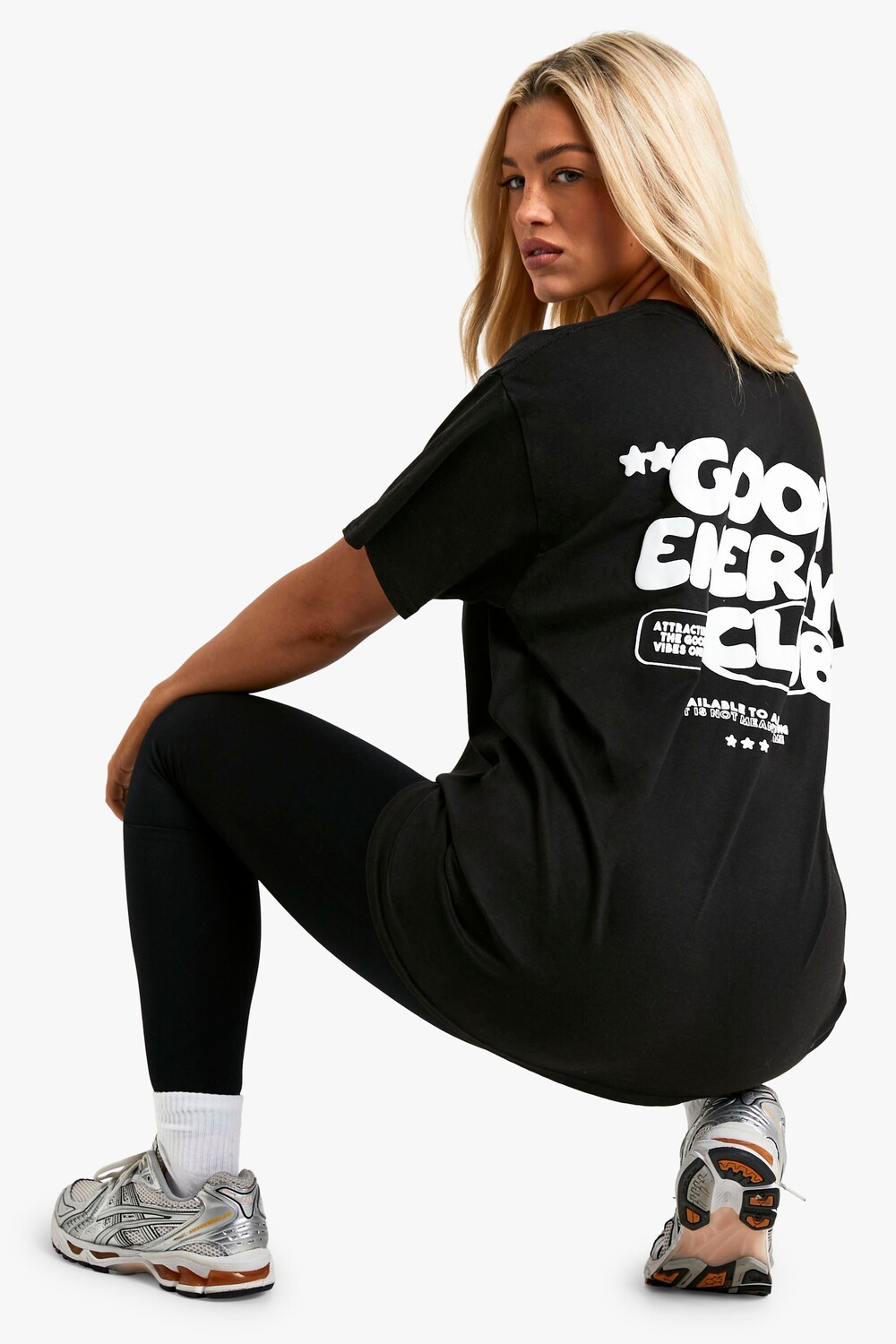 

Футболка Boohoo Good Energy Bubble с надписью, черный
