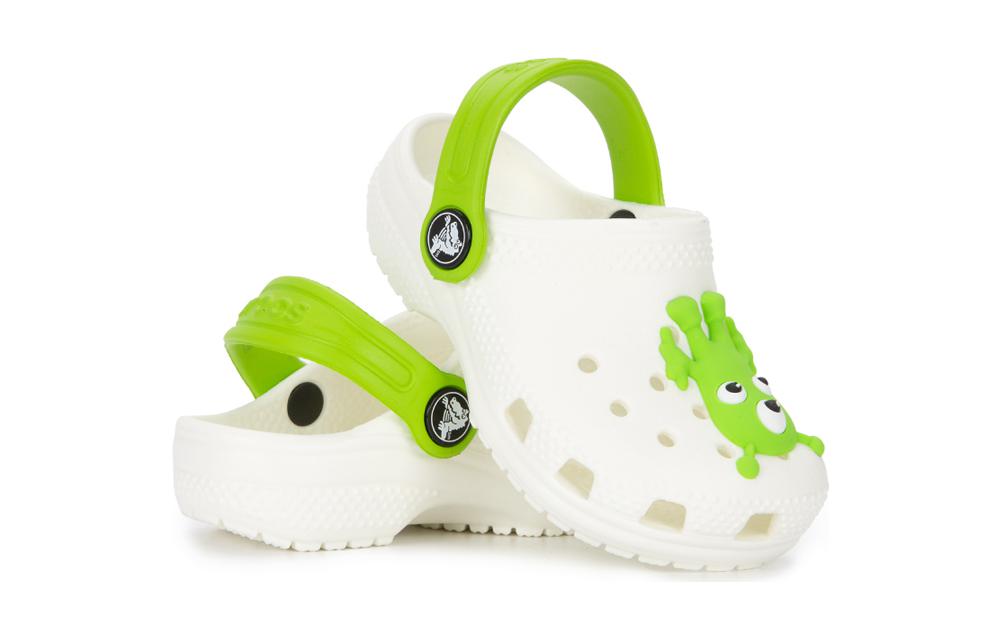 Дышащие легкие детские сандалии для детей Crocs, белый/зеленый — фото 2