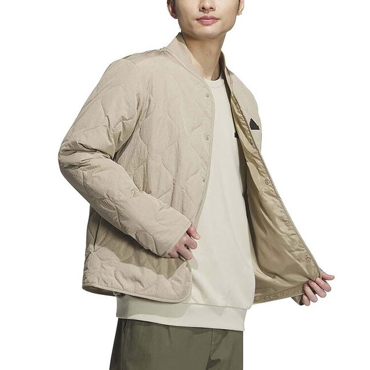 Стеганая куртка Adidas Windproof Sports Casual Cotton, хаки — фото 4