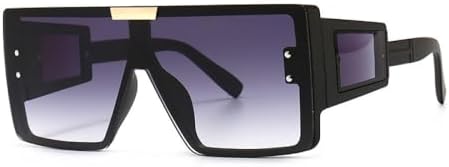 

Современные солнцезащитные очки большого квадратного размера 2027 года для женщин и мужчин, в ретро-оправе, модные солнцезащитные очки с защитой от УФ-излучения UV400 MTZJH, Gray