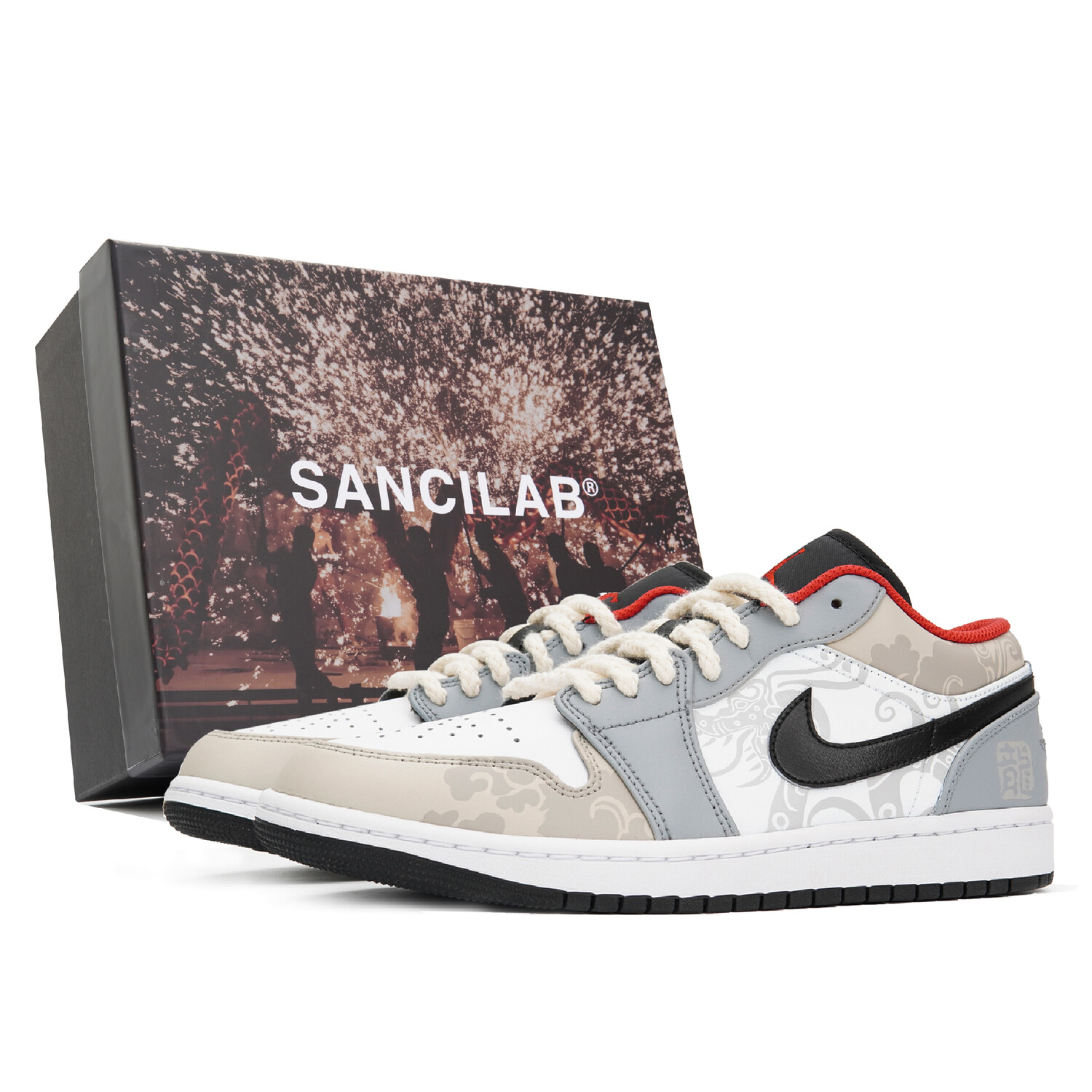 

Кроссовки Air Jordan 1 Vintage, серый/кофейный, Красный, Кроссовки Air Jordan 1 Vintage, серый/кофейный