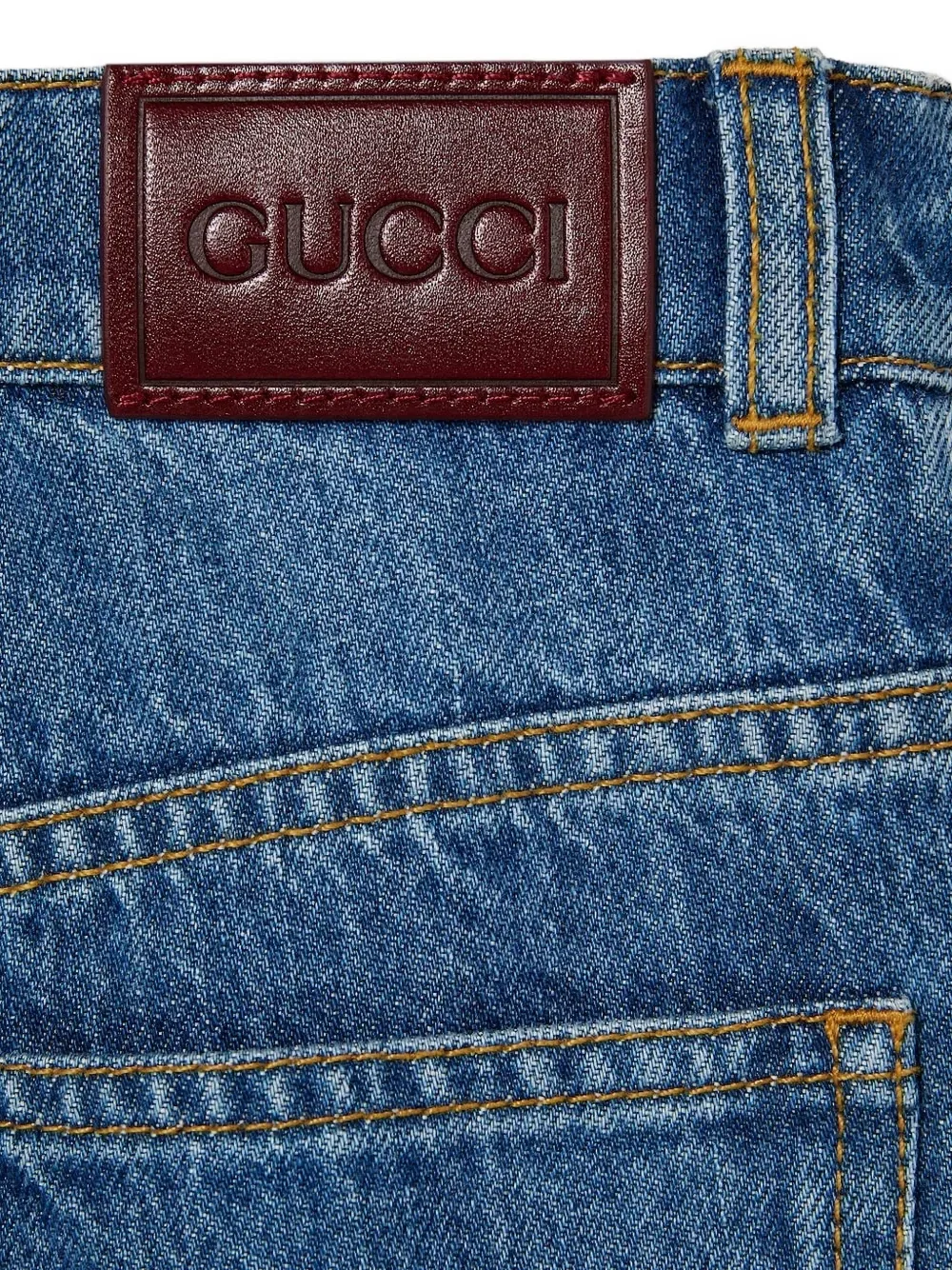 Выбеленные джинсы Gucci Kids, синий — фото 3