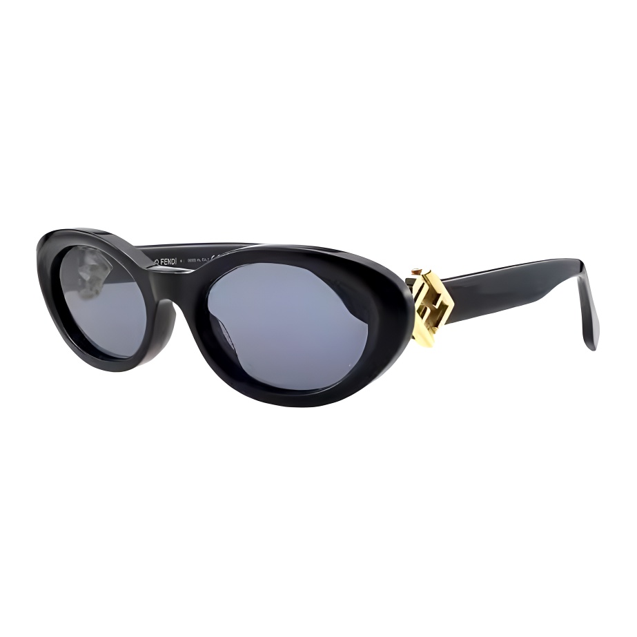 

FENDI Овальные солнцезащитные очки с пластиковой оправой женские черные, Black
