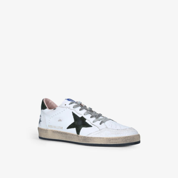 Мужские кожаные кроссовки Ballstar с низким берцем Golden Goose, белый — фото 3
