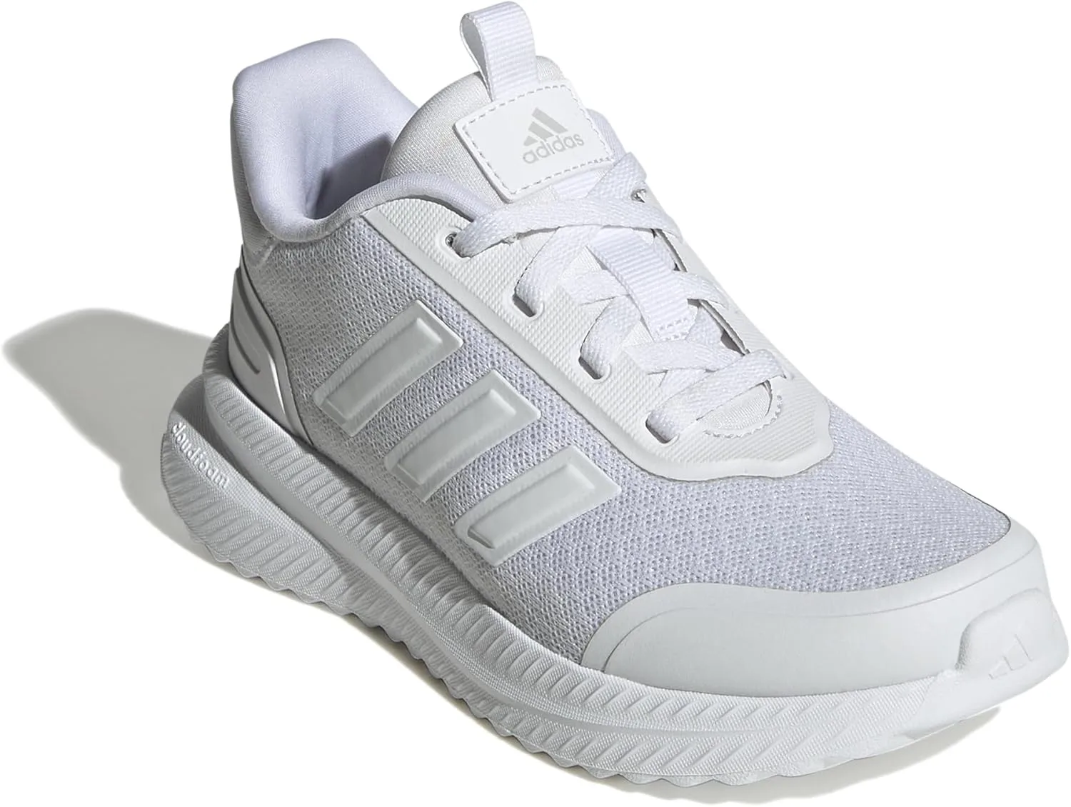 Детские кроссовки Adidas X_PLRATH для подростков, беговые и повседневные, ID0254, цвет Core Black, белый/серый — фото 3