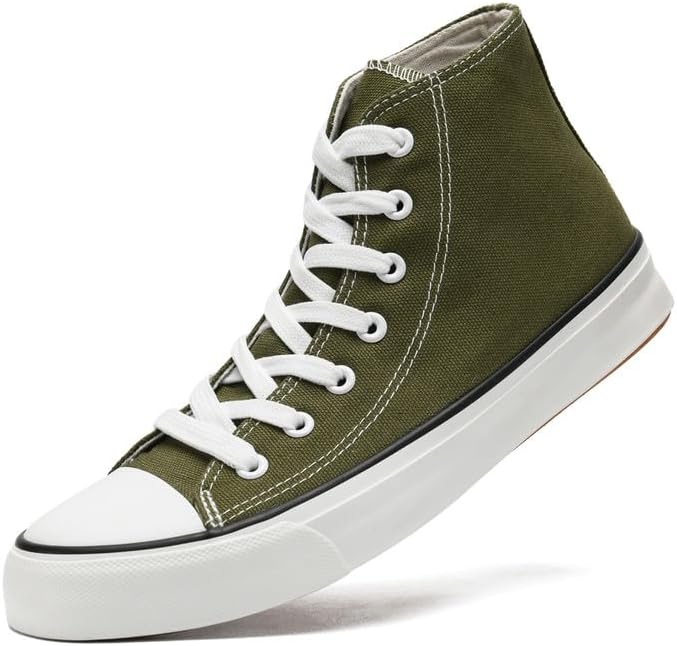 

Высокие кеды из ткани для женщин и мужчин, классические шнурованные тканевые туфли, модные высокие кеды для женщин и мужчин, повседневные теннисные ходовые обувь Xraehni, зеленый