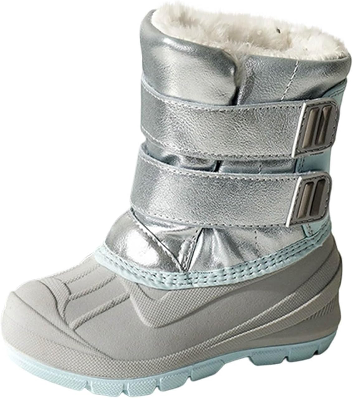 

Зимние сапоги для девочки с утеплителем из флиса, утолщенные походные ботинки на липучке, противоскользящая подошва, резиновая подошва, модель 2025 Generic, Light Blue