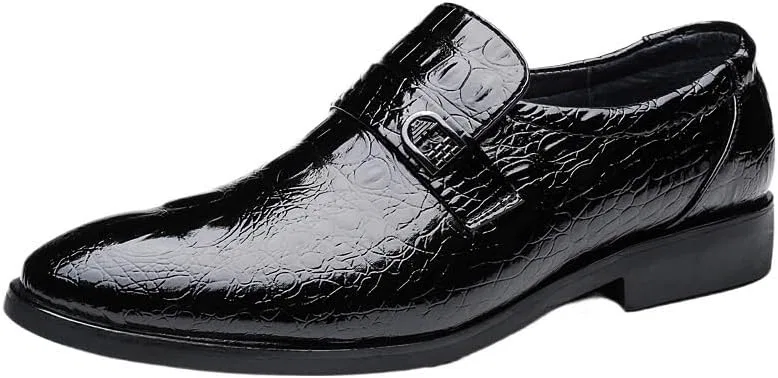 Лоферы мужские кожаные, Classic Dress Shoes, Black UOPYNE