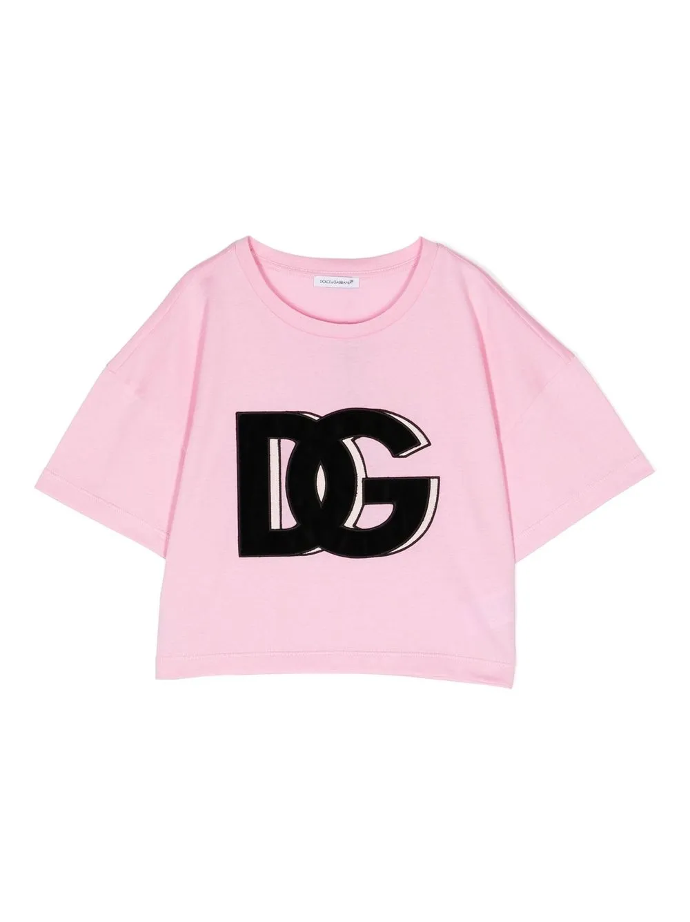 

Футболка с вышитым логотипом Dolce & Gabbana Kids, розовый