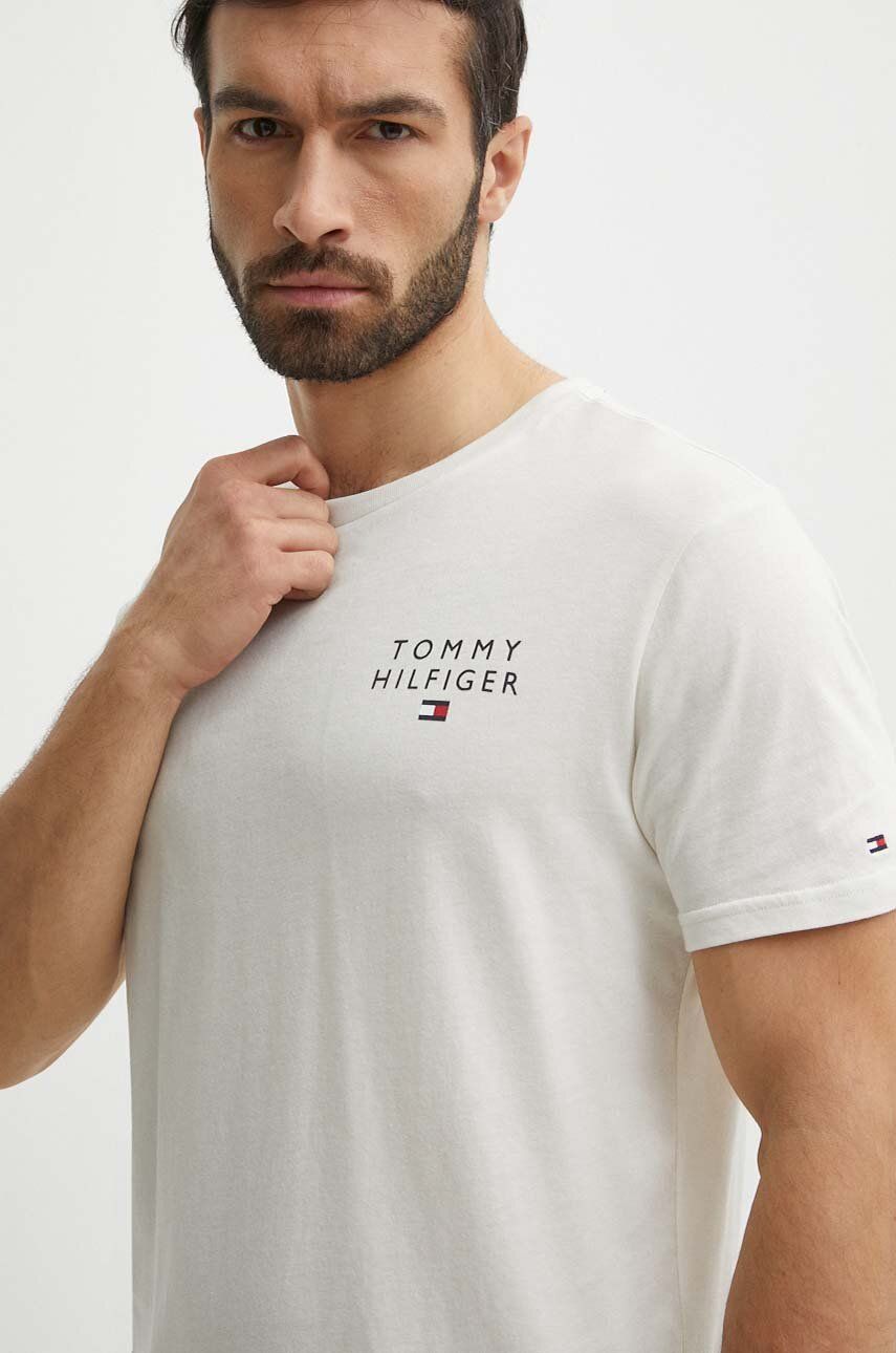 

Хлопковая футболка Tommy Hilfiger для отдыха, бежевый