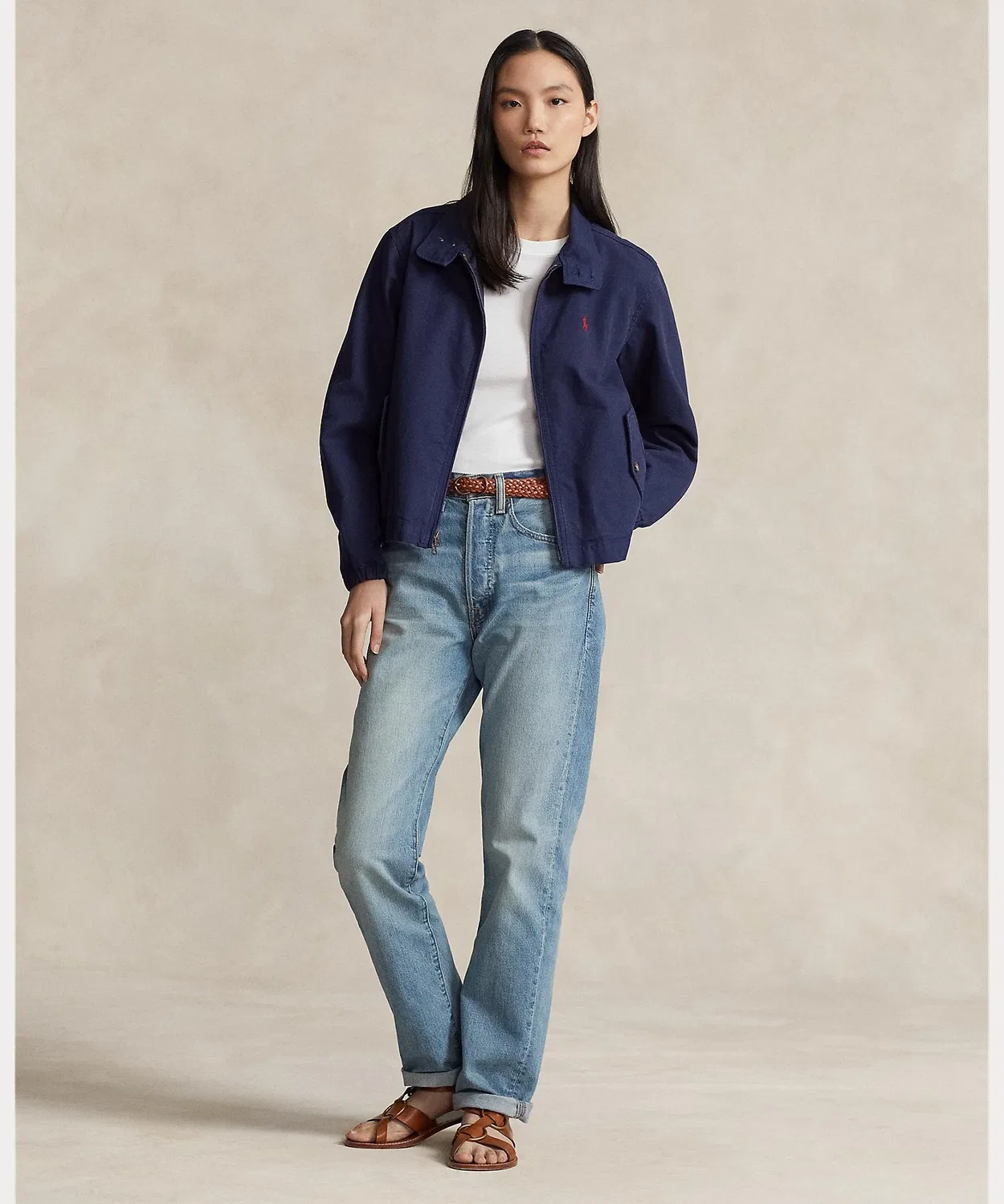 Куртка из хлопкового канваса Polo Ralph Lauren, укороченная, темно-синяя — фото 3