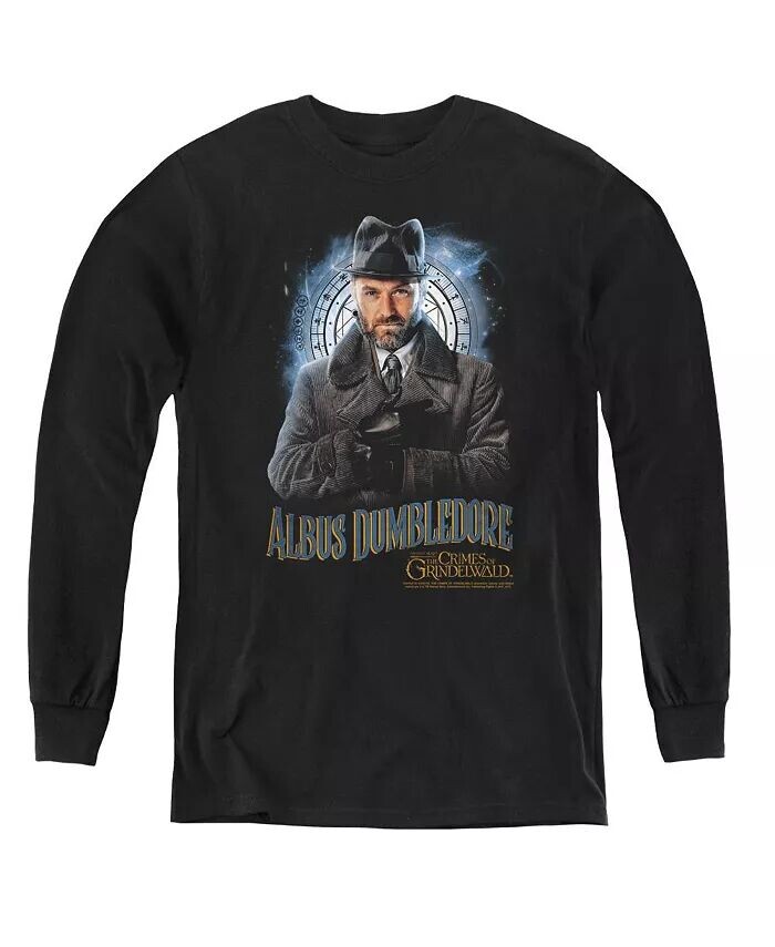 

Свитшот с длинным рукавом для мальчиков и подростков с Дамблдором Fantastic Beasts 2, черный