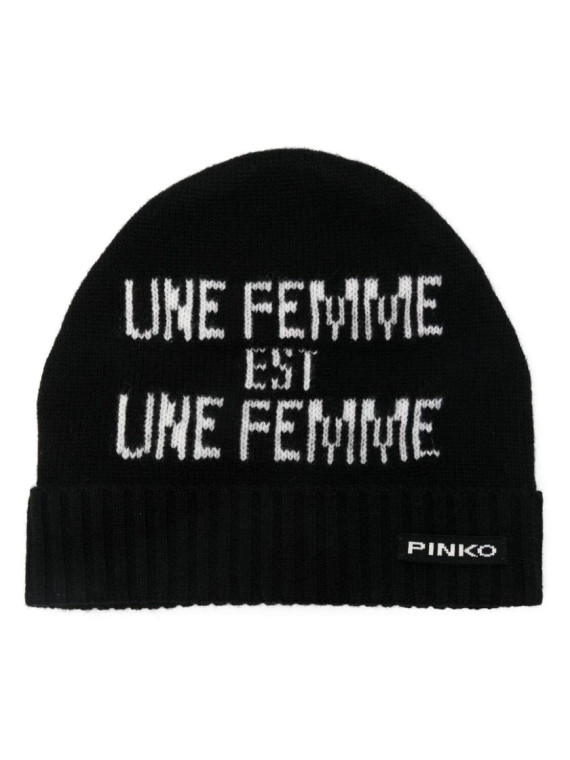 

Жаккардовая шапка-бини PINKO Une Femme Est Une Femme, черный