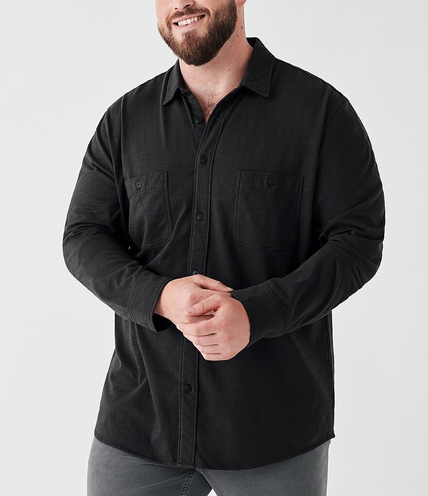 

Тканая рубашка Faherty Knit Seasons с длинными рукавами, черный