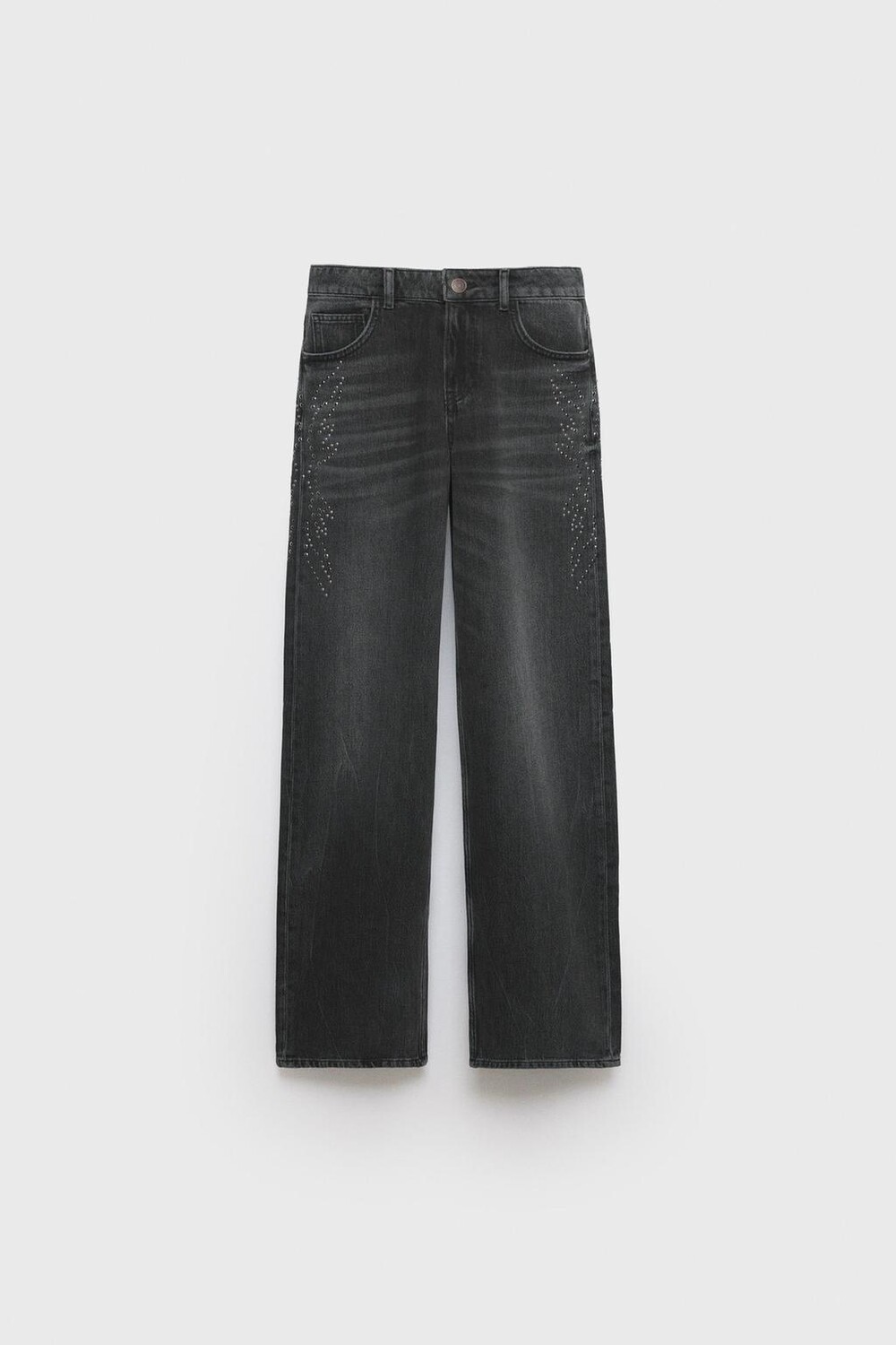 

Джинсы z3d широкие с заклепками ZARA, черный