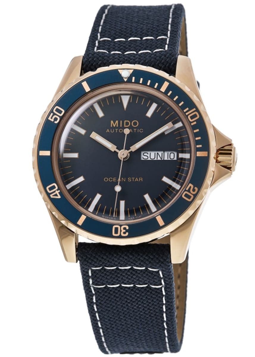 

Мужские часы Mido Ocean Star Tribute с синим циферблатом и тканевым ремешком M026.830.38.041.00