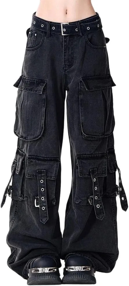 

Джинсы Y2K Grunge Cargo Baggy Emo Punk Straight Leg DINGXIANGJU
