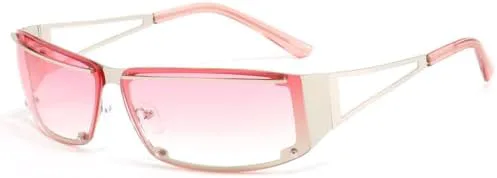 

Солнцезащитные очки 2026 года с полой огранкой, мужские, модные, для уличной фотографии, хип-хоп, вогнутый стиль, женские солнцезащитные очки MTZJH, Pink