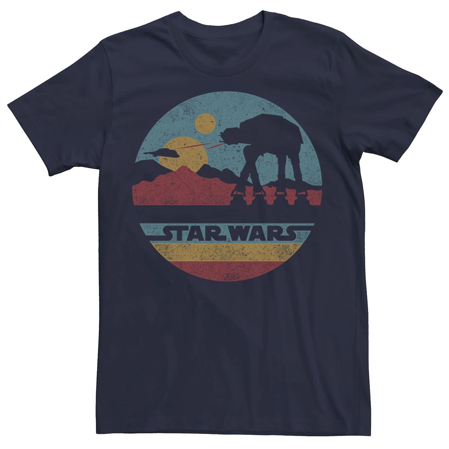 

Мужская футболка с рисунком и логотипом AT-AT, Синяя Star Wars, синий