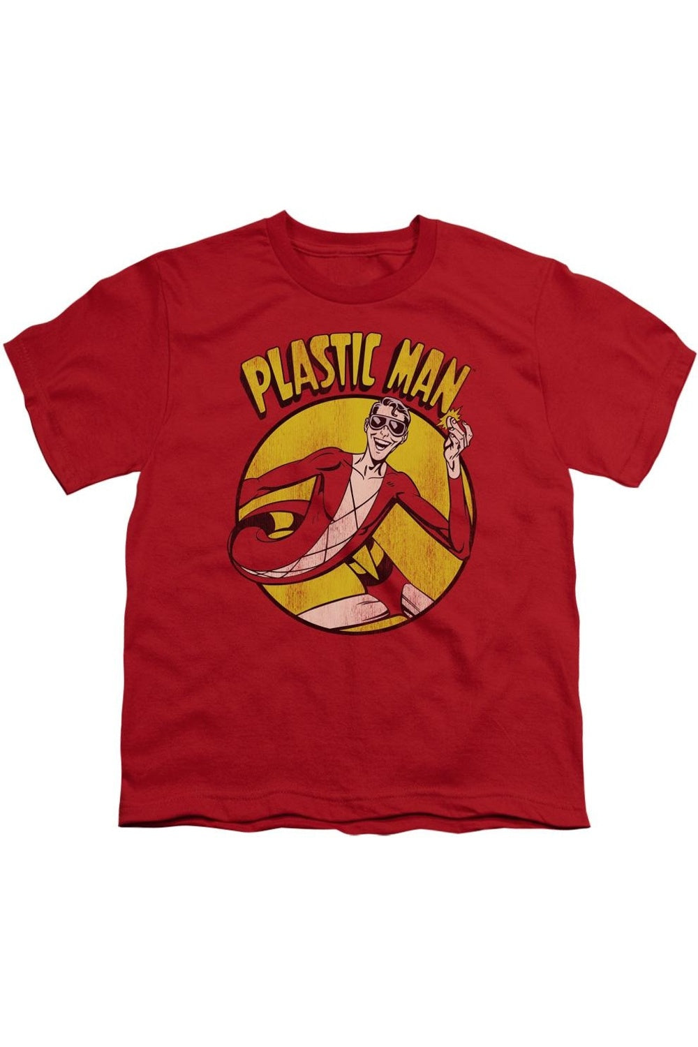 

Футболка с коротким рукавом Plastic Man для детей DC Comics Gildan, красный