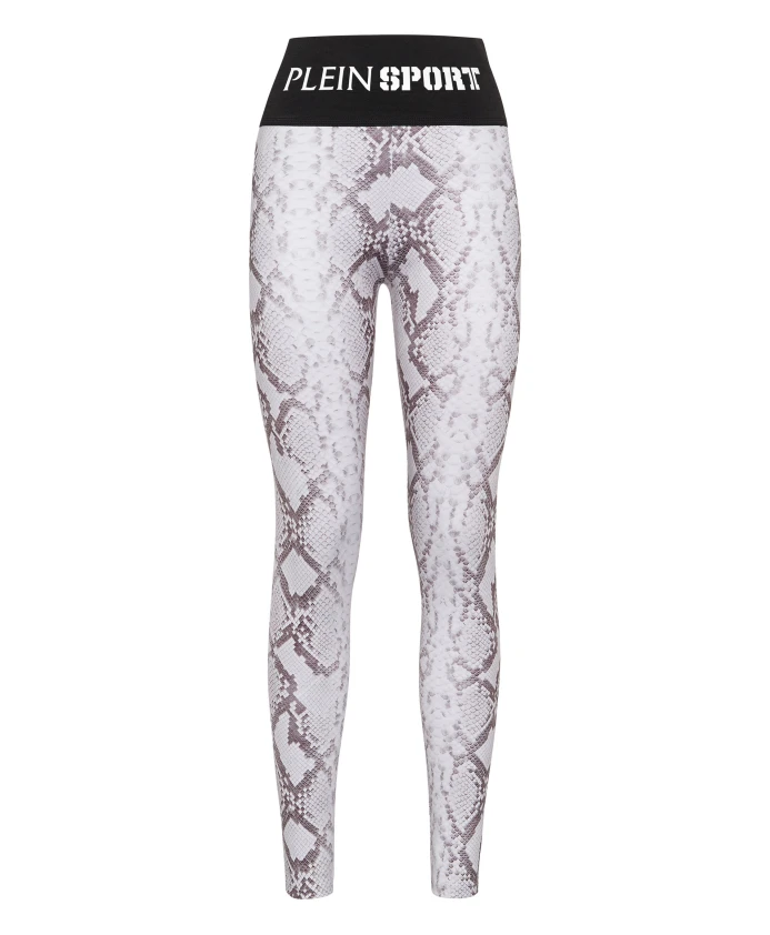 

Спортивные леггинсы с принтом под змею Plein Sport, серый
