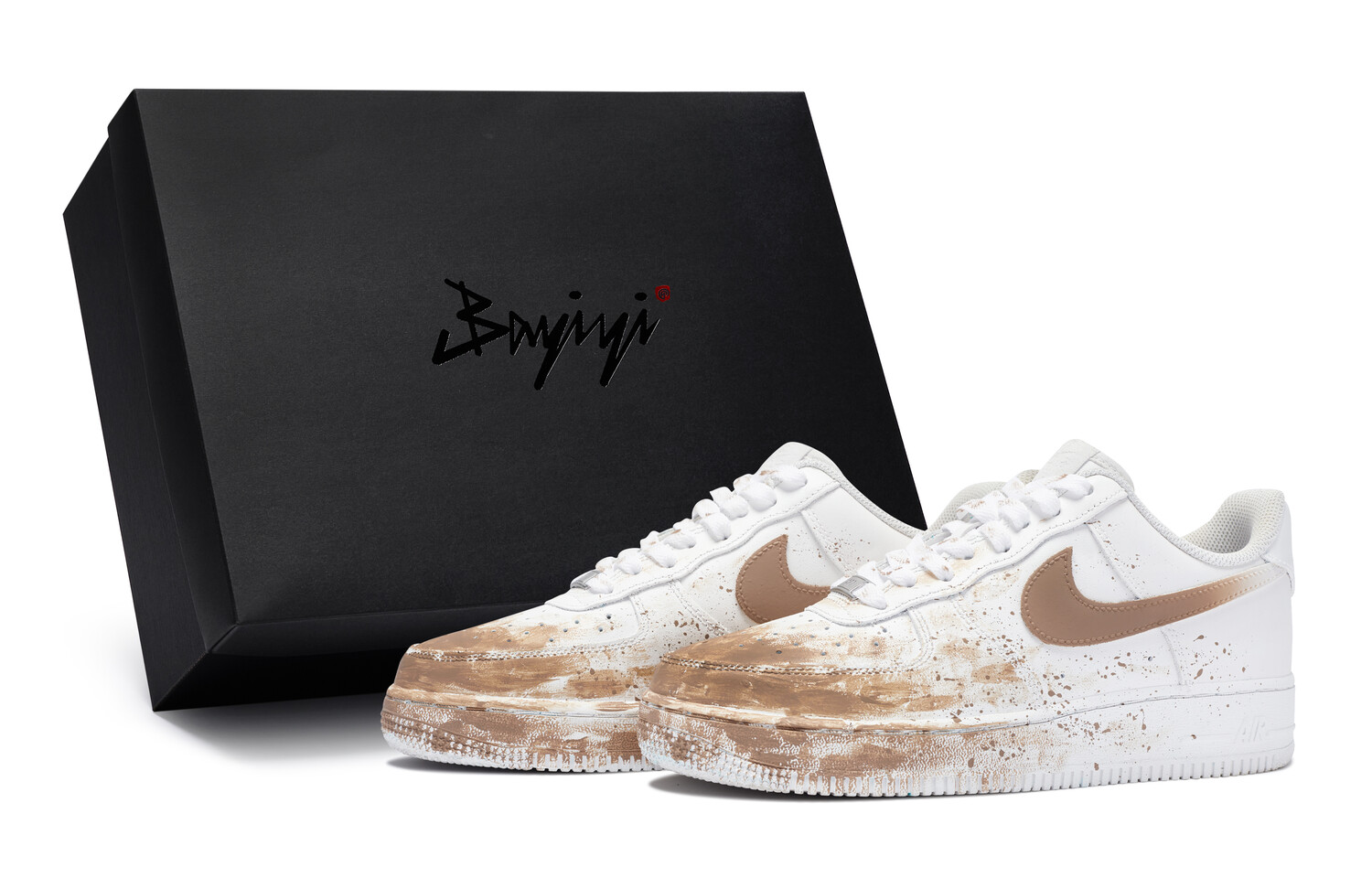 

Кроссовки Nike Air Force 1 Skateboarding Shoes Men Low-top Brown/White, желтый