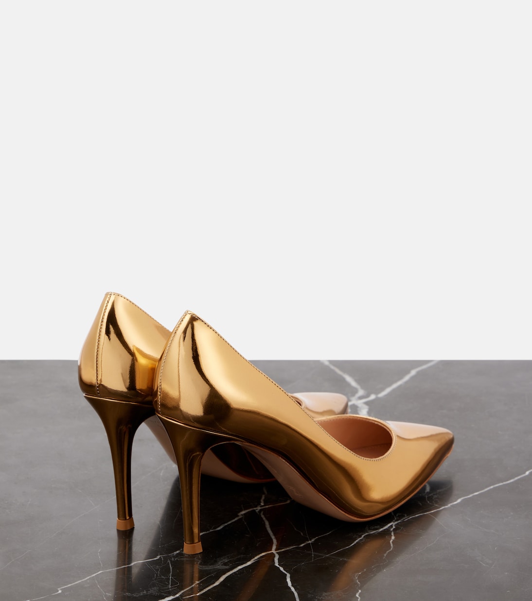 Туфли-лодочки Gianvito 85 из металлизированной кожи Gianvito Rossi, Mekong — фото 2
