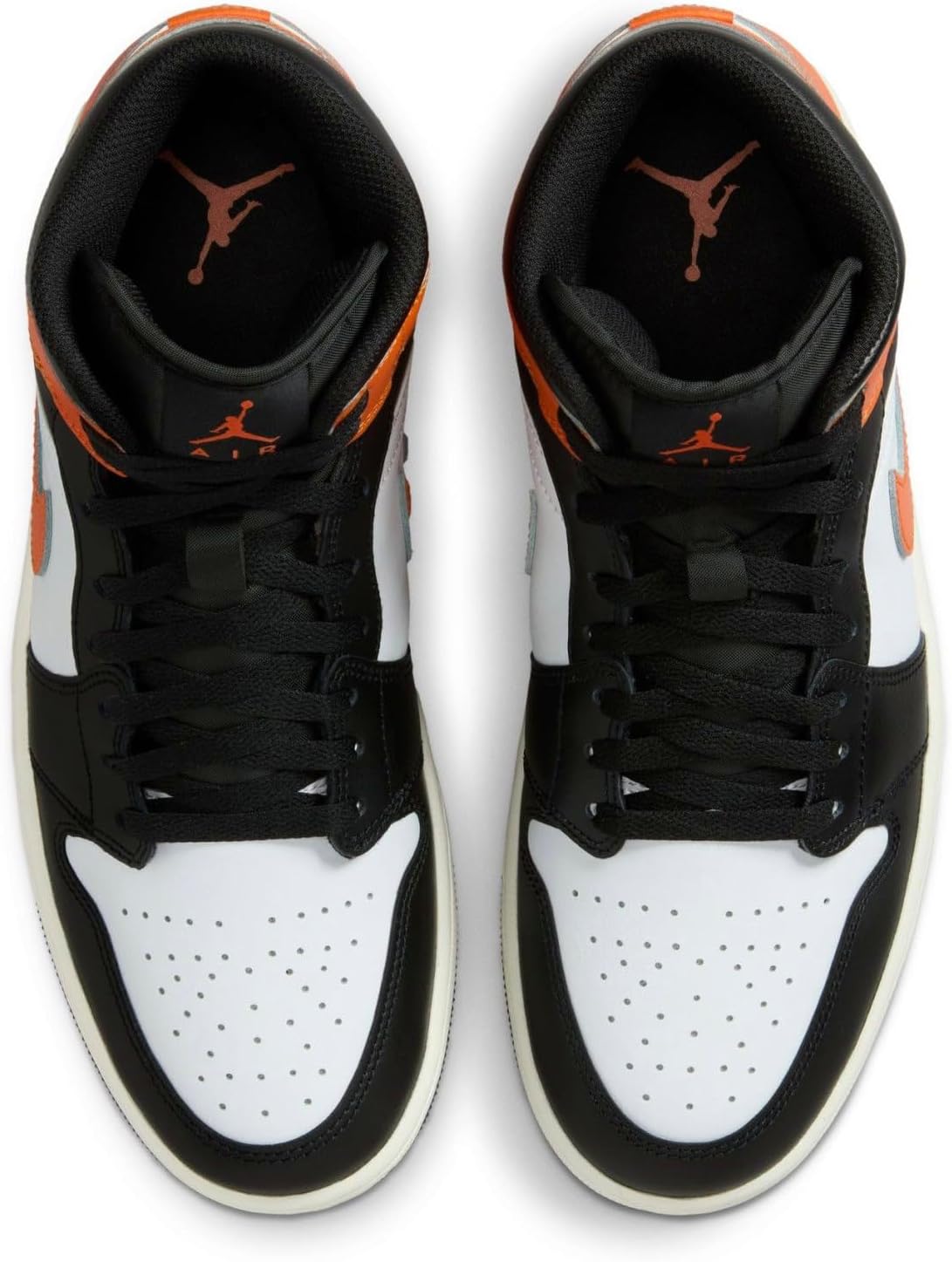 Кроссовки для мужчин NIKE Air Jordan 1 Mid 'Black Toe', белый/черный — фото 4