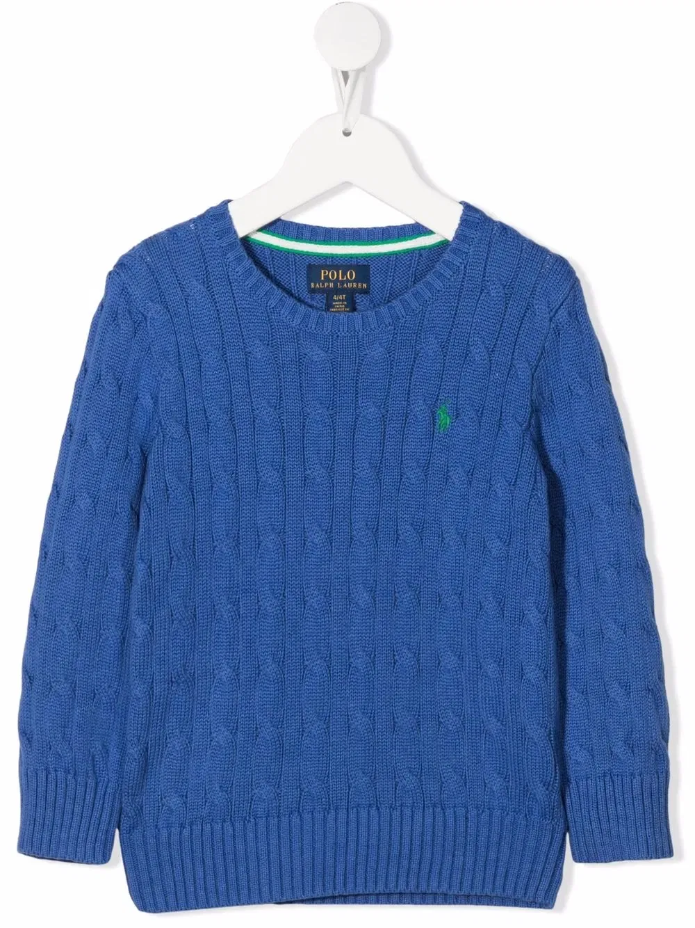 Хлопковый джемпер крупной вязки Polo Ralph Lauren Kids, синий