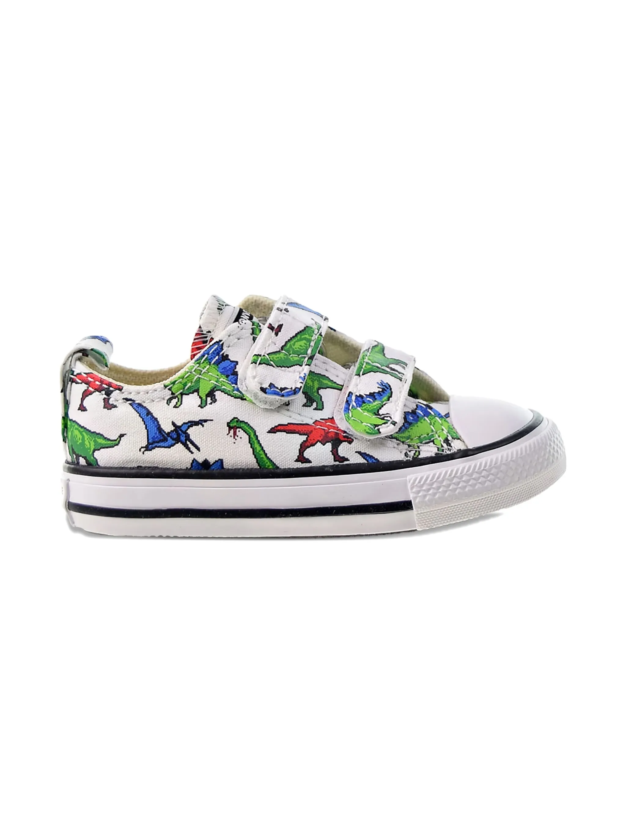 Кеды Chuck Taylor All Star 2V Strap Ox TD White-Green-University Converse Kids, белый — фото 2