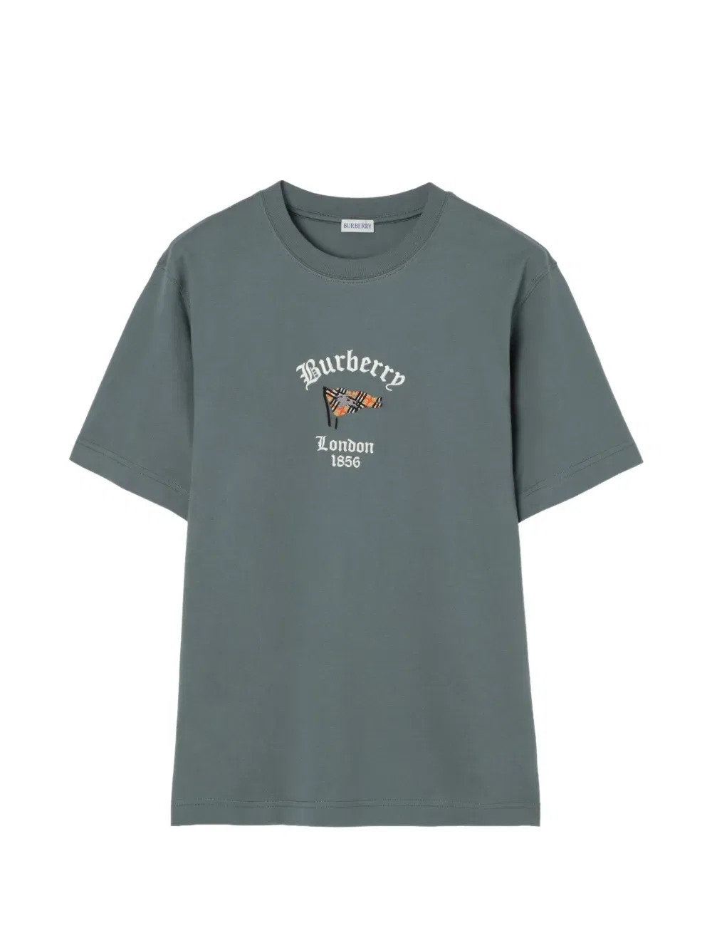 Футболка Burberry Хлопковая с клетчатым флагом, зеленый