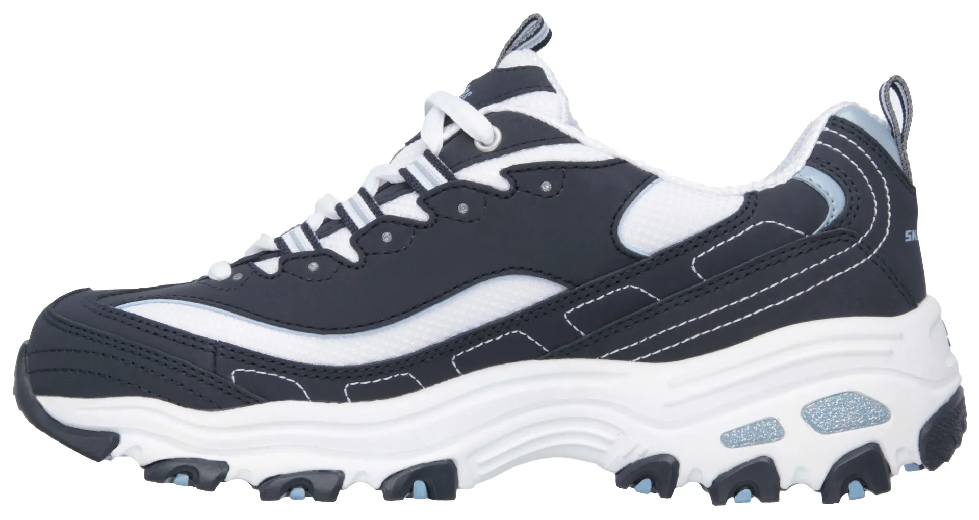 Кроссовки Skechers "D'Lites - Biggest Fan", модный массивный стиль, повседневная обувь, полуботинки, туфли на шнуровке, белый — фото 4
