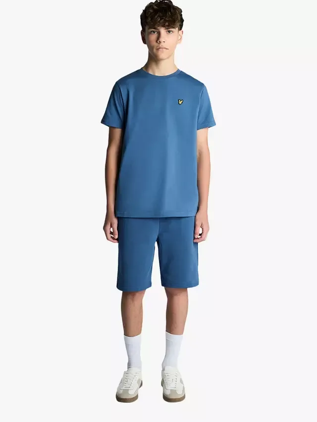 Детская однотонная футболка, темно-васильковый цвет Lyle & Scott — фото 3
