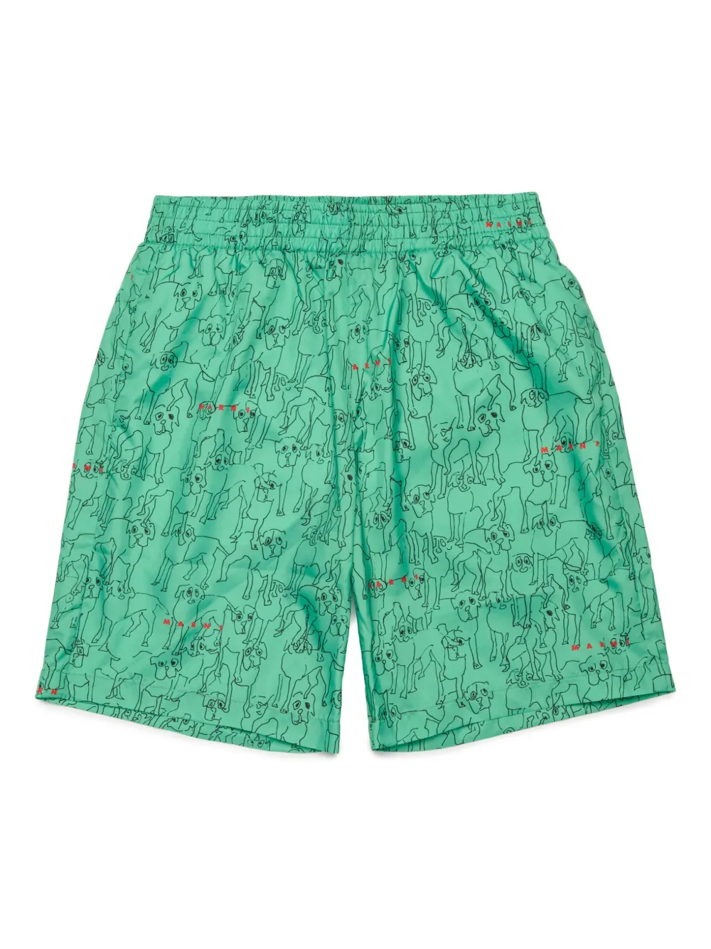 

Плавки-шорты с принтом Marni Kids, зеленый