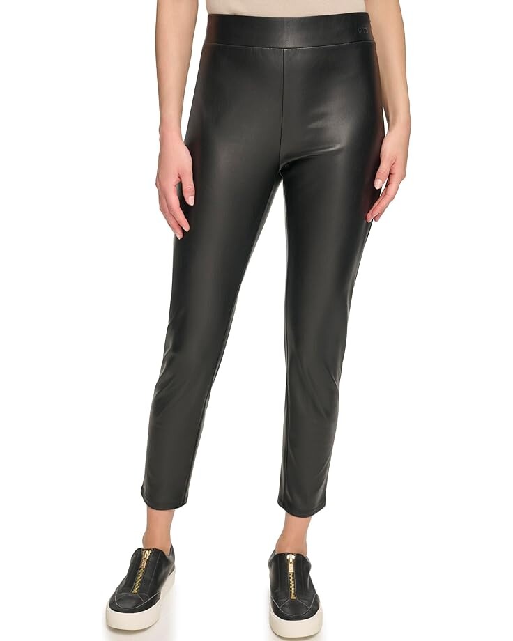 

Леггинсы DKNY Faux Leather Pull-On, черный
