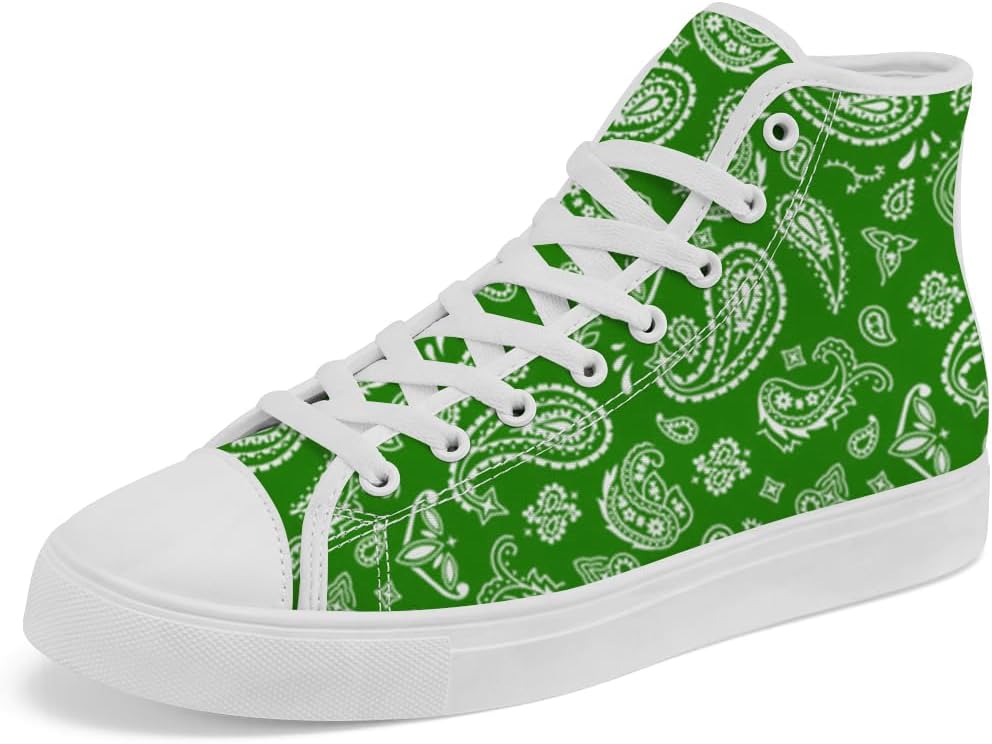 

Кеды на высокой подошве Paisley из канваса, высокие кроссовки на шнуровке, повседневная обувь для мужчин и женщин Chebing, 617 Green
