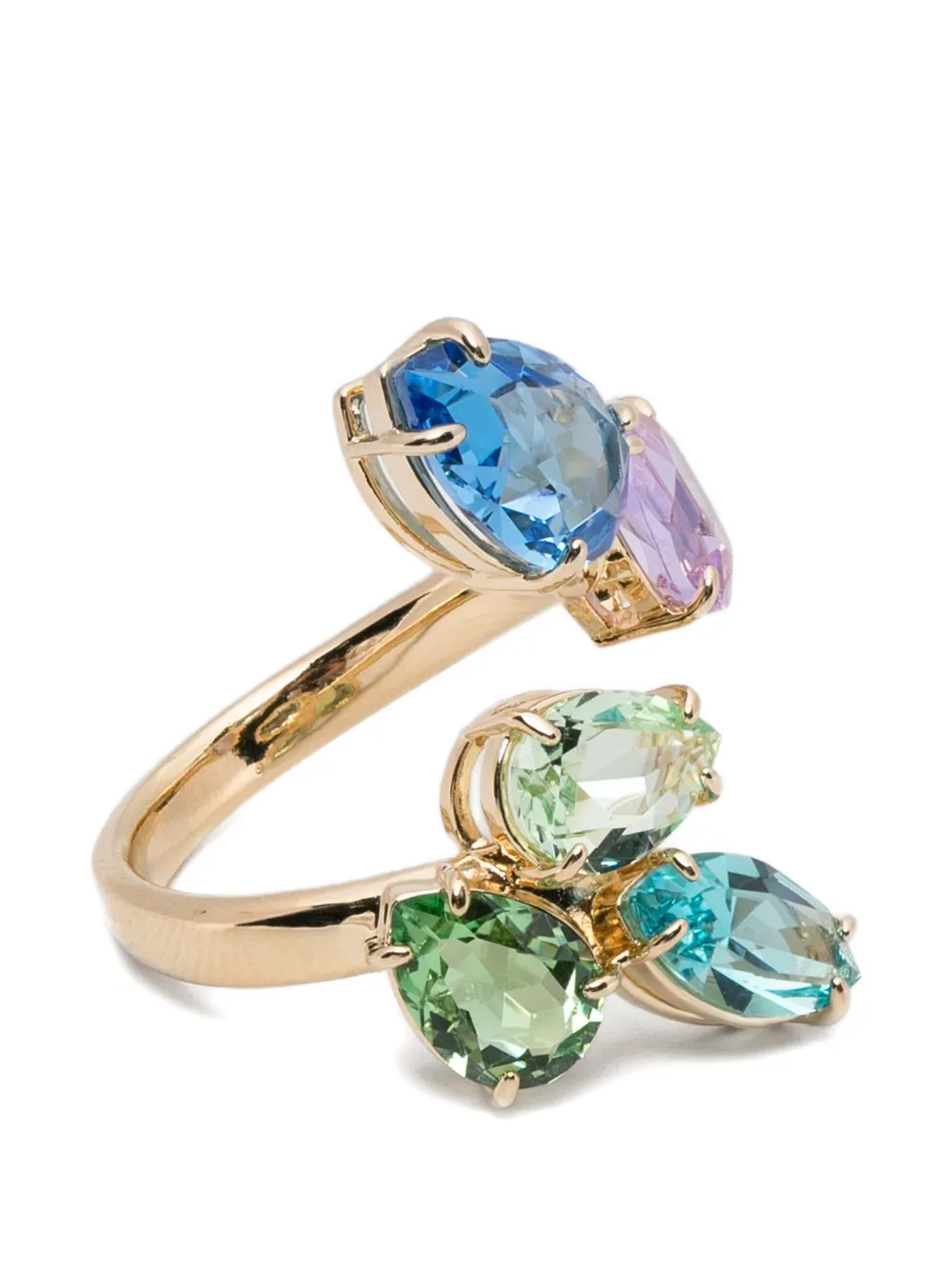 

Кольцо с камнями Swarovski, золотой