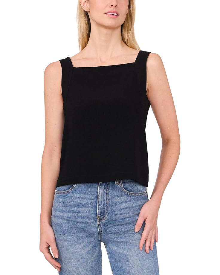 

Топ CeCe Square Neck Cropped Tank, цвет Rich Black