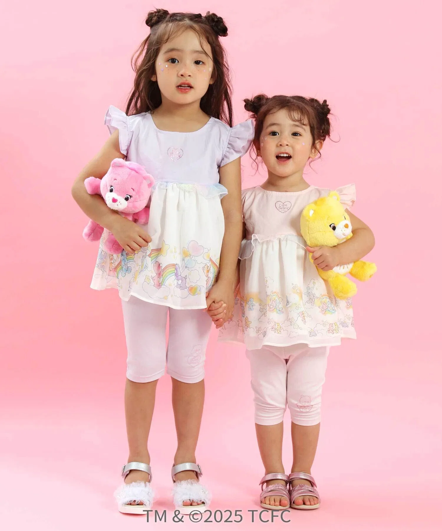 Девичья розовая хлопковая туника с оборками SLAP SLIP Care Bears — фото 3