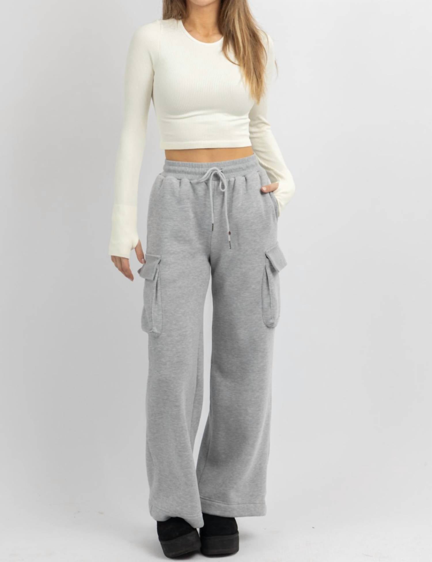 

Уютные флисовые брюки Cargo Lounge в цвете Heather Grey Creamon