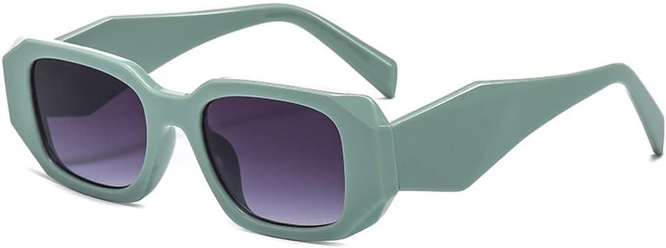 

Модные маленькие прямоугольные женские солнцезащитные очки в стиле ретро с широкими дужками, солнцезащитные очки UV400 для мужчин, квадратные фиолетовые солнцезащитные очки HYYZZC, Green Gray Gradient