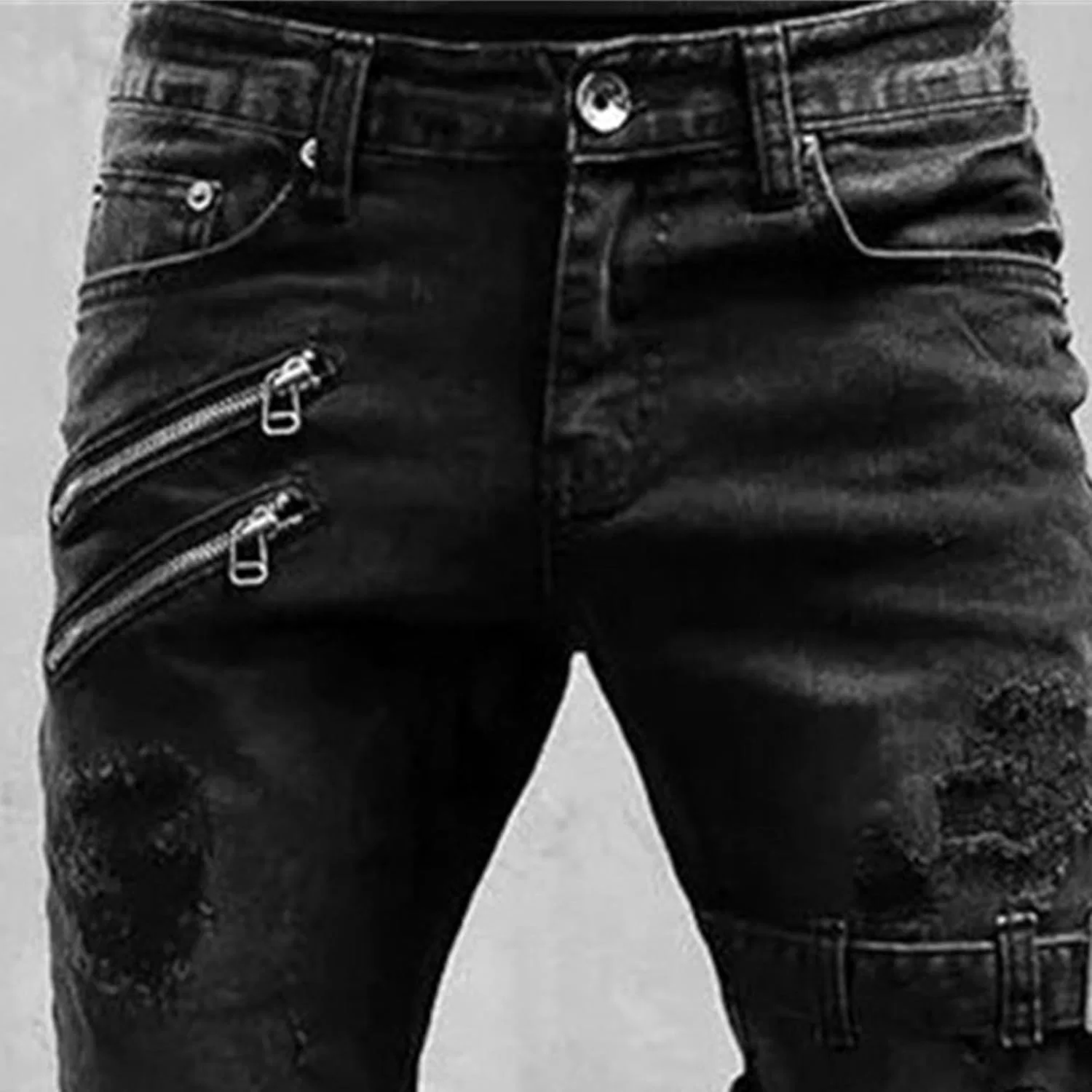 Джинсы скинни рваные, Punk Gothic, Black — фото 4