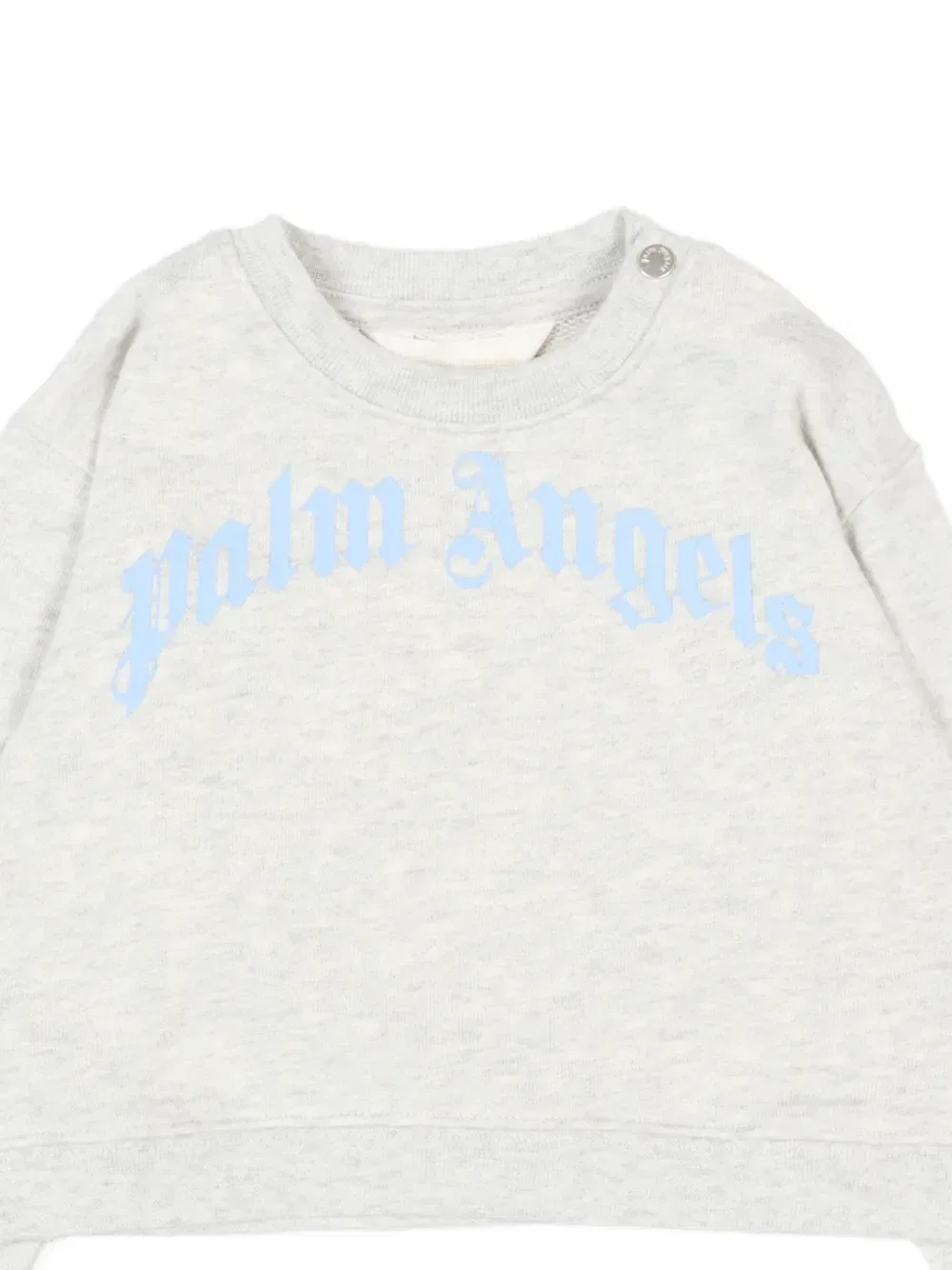 Свитшот с логотипом и круглым вырезом Palm Angels Kids, серый — фото 3