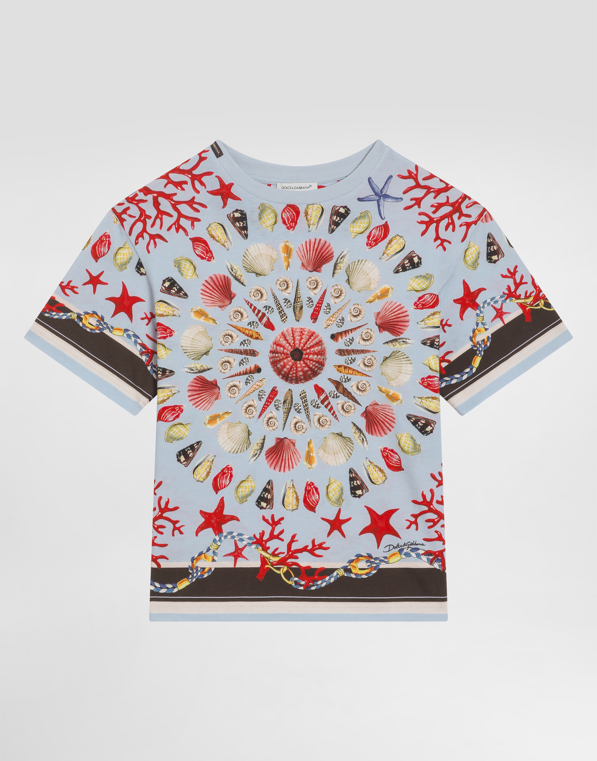

Футболка с короткими рукавами с принтом ракушек Dolce&Gabbana, мультиколор