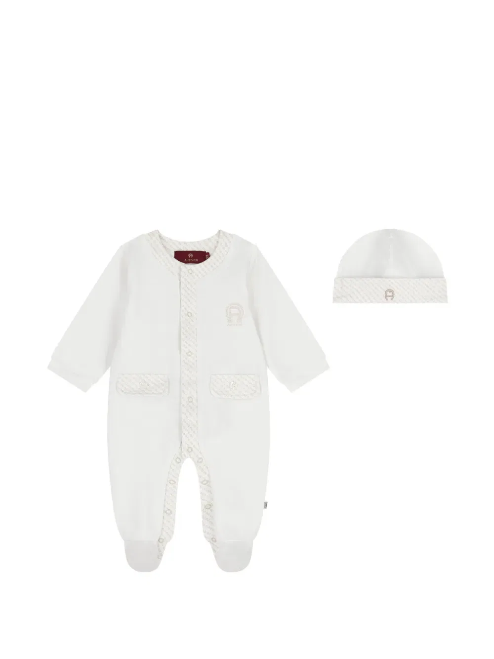 Комплект детского комбинезона с логотипом Aigner Kids, белый