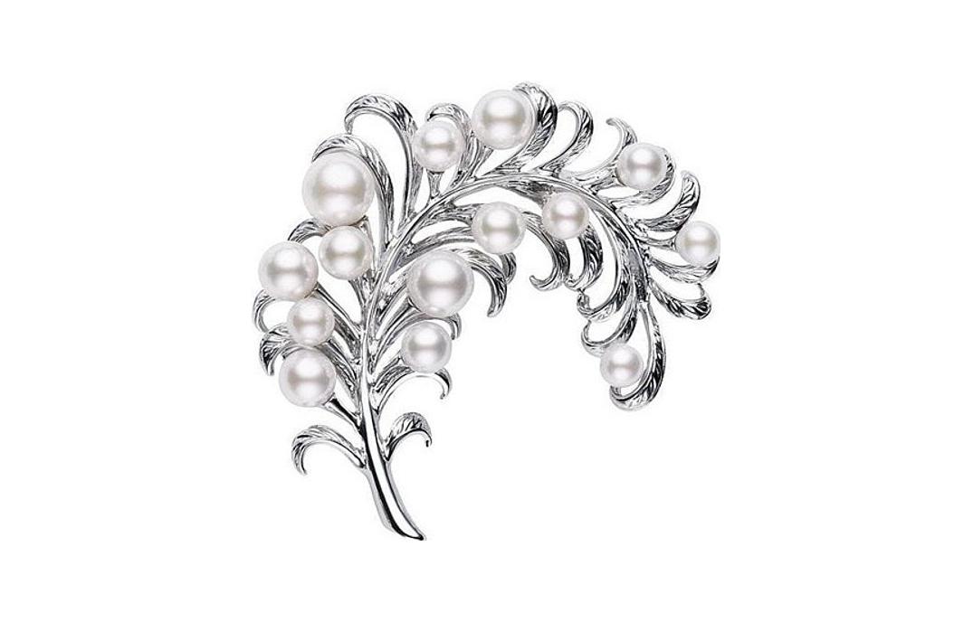 

MIKIMOTO Брошь женская серебряная
