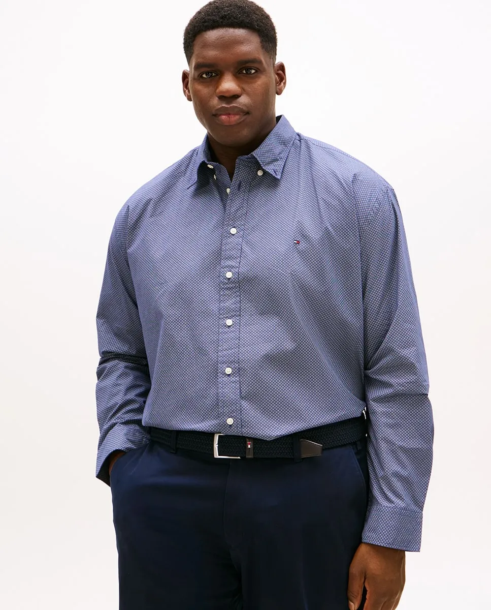 

Мужская рубашка с длинным рукавом с принтом больших размеров Tommy Hilfiger, темно-синий