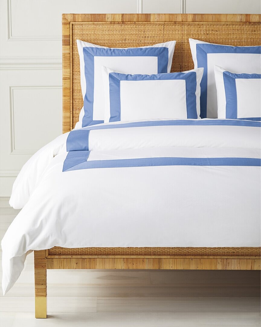 

Перкальовое пуховое одеяло Serena & Lily Beach Club Border, цвет French Blue