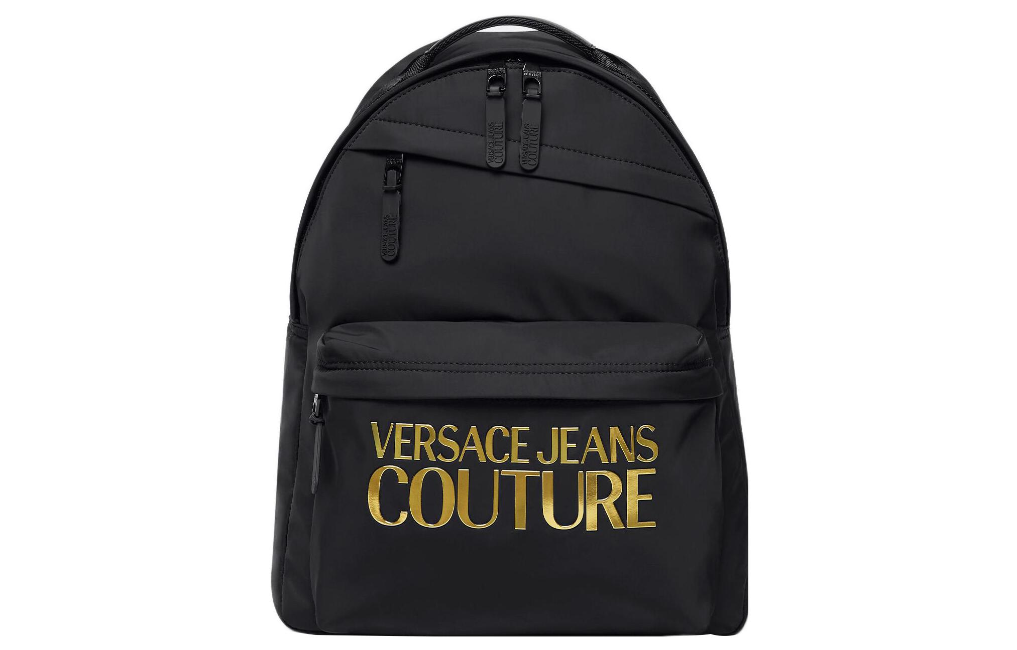 

Рюкзак из полиэстера Tubas мужской черный с золотом VERSACE JEANS COUTURE