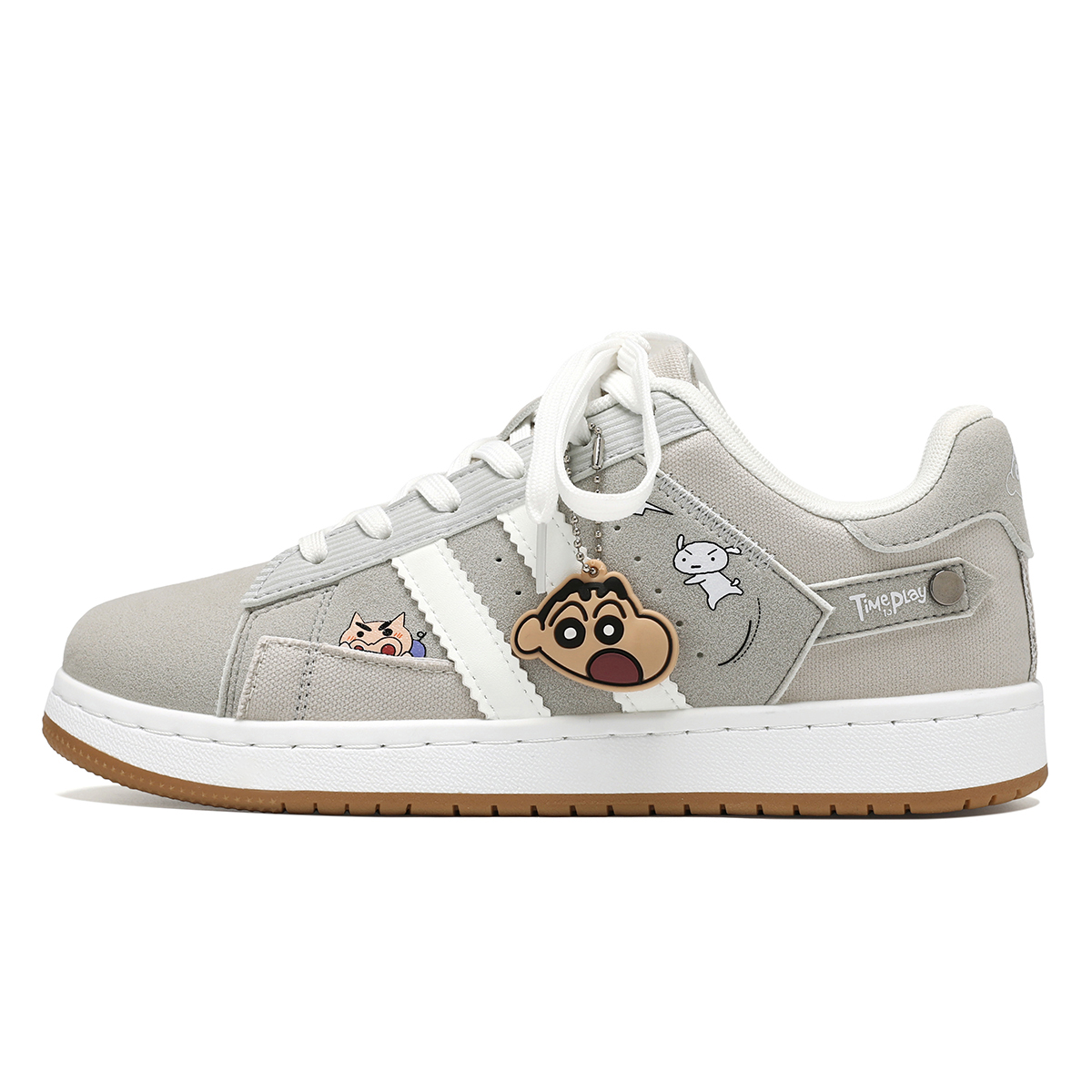 

Crayon Shinchan Износостойкие мужские скейтерские кеды лоу-топ светло-серые (Pendant), цвет Light Gray (Pendant)